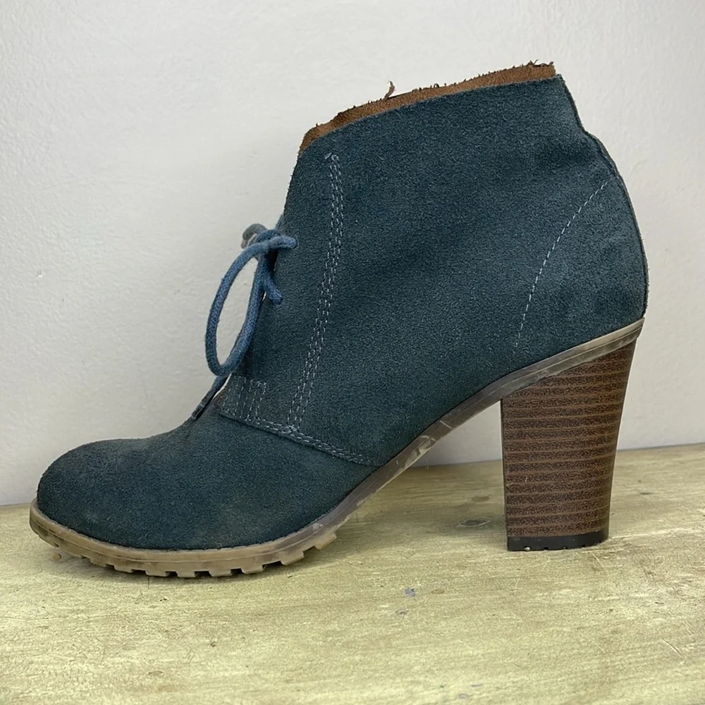 Ruff Hewn Cypress Leather Bootie With Stacked Heel Womens Size 8
